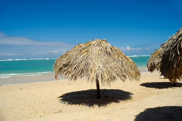 Slunečník na pláži — Stock fotografie