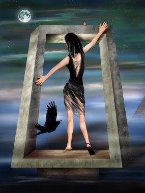 Gothic Princess in a Surreal Dreamscape clipart