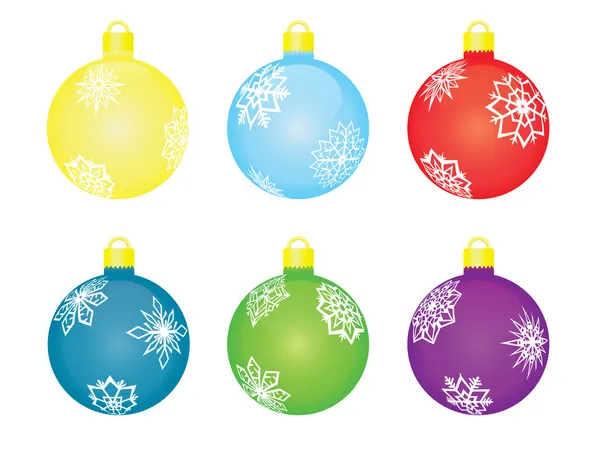 Набор рождественских ёлочных шариков — стоковый вектор