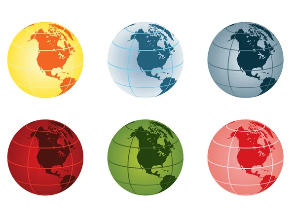 Globe - Amérique du Nord — Image vectorielle