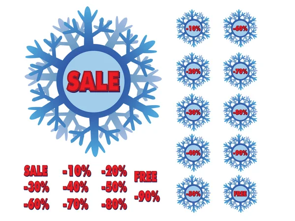 Winter verkoop sneeuwvlokken — Stockvector