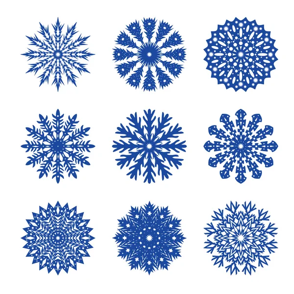 Conjunto de copos de nieve — Vector de stock