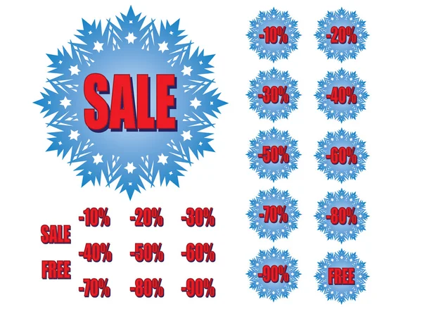 Winter sale snowflakes — Stock Vector