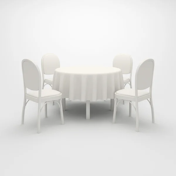 Boş beyaz yuvarlak masa. — Stok fotoğraf