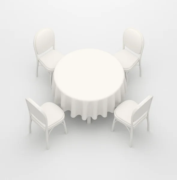 Empty white round table. — Stock Photo, Image