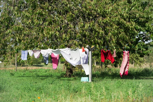 Hanging laundry — Stock Photo, Image