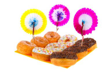 Doğum donuts renkli sır ile