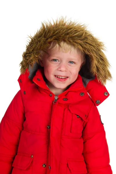 Menino de casaco de inverno — Fotografia de Stock