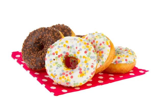 Chocolate and white confetti donuts — Stock Photo, Image