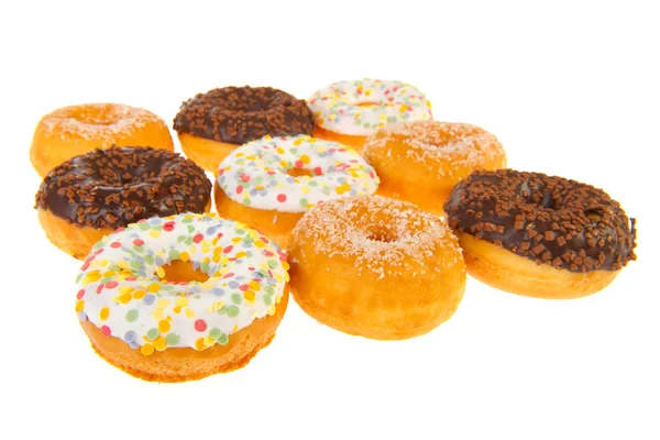 Various donuts on white background — Stock Photo, Image