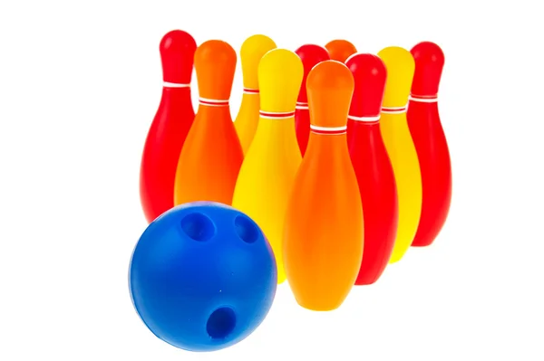 Кульки для боулінгу та шпильки — стокове фото