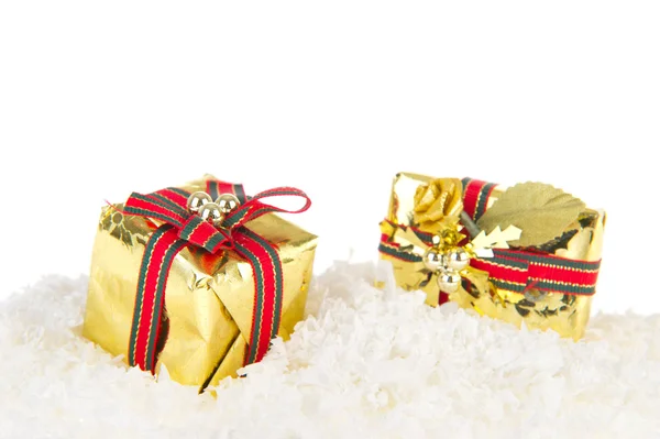 Golden Christmas presents — Stock Photo, Image