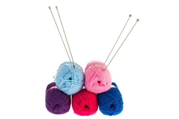 Wool for needlework with needles — Stock Photo, Image