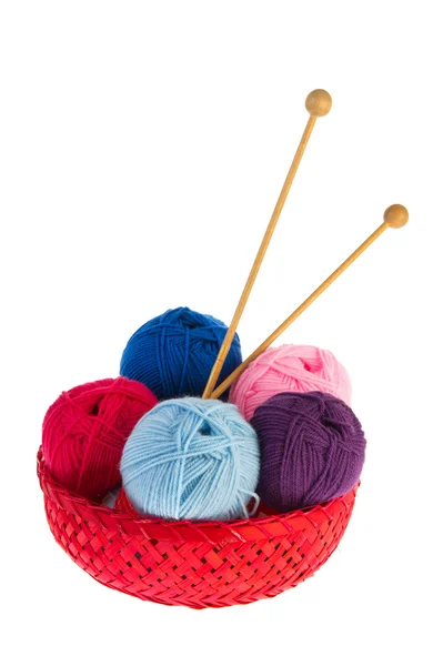 Panier laine colorée — Photo