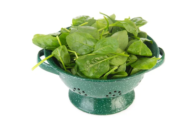 Grünes Sieb mit Spinat — Stockfoto