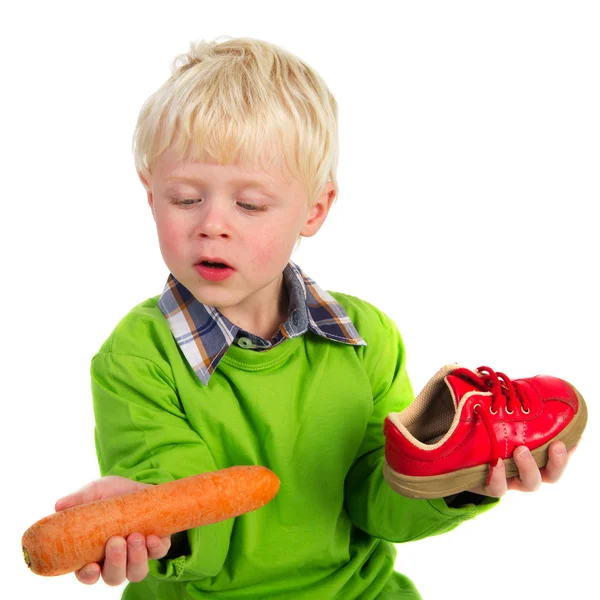 Dutch oğlan ayakkabı ile — Stok fotoğraf