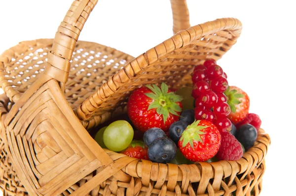 Basket fresh soft forest fruit — Stock Photo, Image