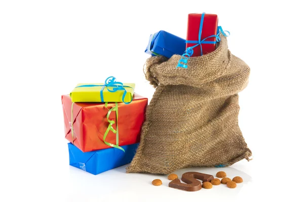 Bag full of Sinterklaas presents — Stock Photo, Image