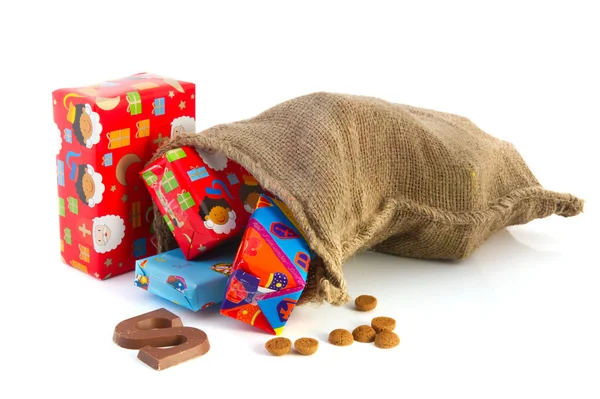 Bag full of Sinterklaas presents — Stock Photo, Image