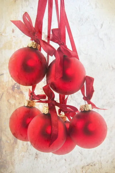 Vintage red christmas balls — Stock Photo, Image