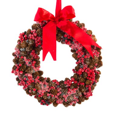 Christmas wreath from pine apples clipart