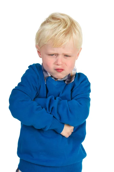 Angry little blond toddler — Stock Photo, Image