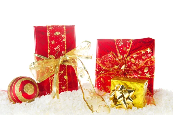 Rote und goldene Weihnachten — Stockfoto