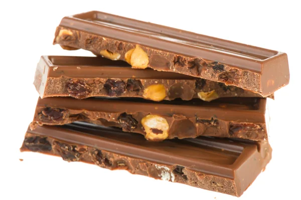 Chocolate chuncks with nuts — Stock Photo, Image