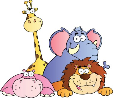 Four Jungle Animals clipart