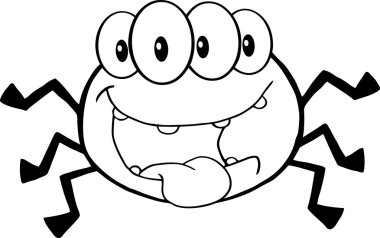 Four Eyed Black And White Spider clipart