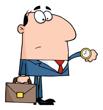 Office Worker Watching The Clock clipart