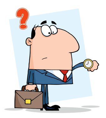 Businessman Watching The Clock clipart