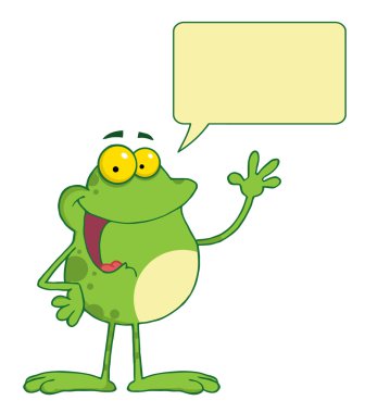 Waving And Talking Frog clipart