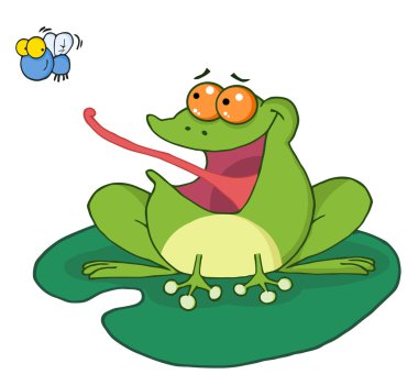 Frog Catching Bug clipart