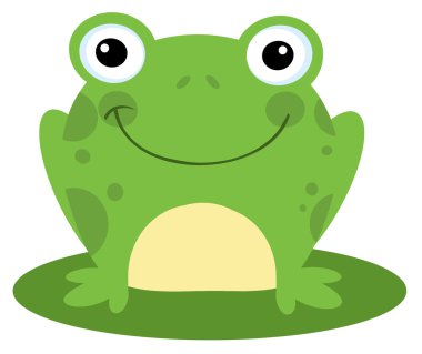 Happy Head Frog Cartoon Character clipart