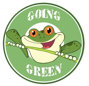 Happy Red Eyed Blue Tree Frog In Circle clipart