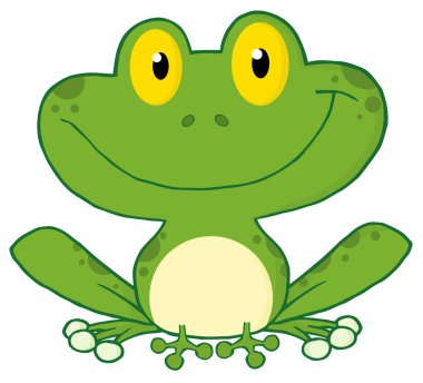 Happy Green Frog clipart