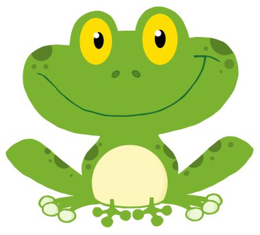 Smiling Green Frog clipart