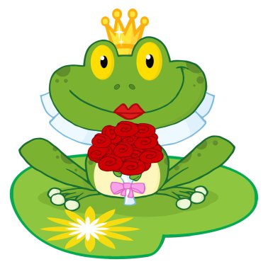 Frog Bride On A Lilypad clipart