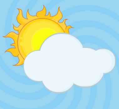 Full Sun Behind A Cloud In A Blue Swirl Sky clipart