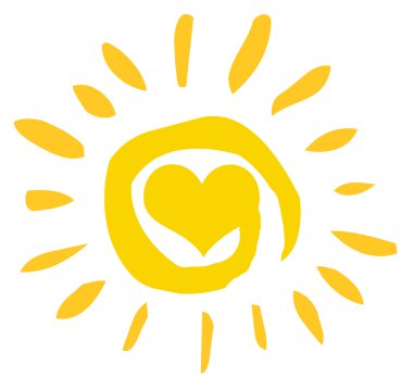 Abstract Sun With Heart clipart