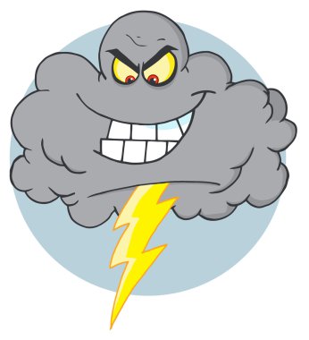 Evil Electrical Storm Cloud clipart