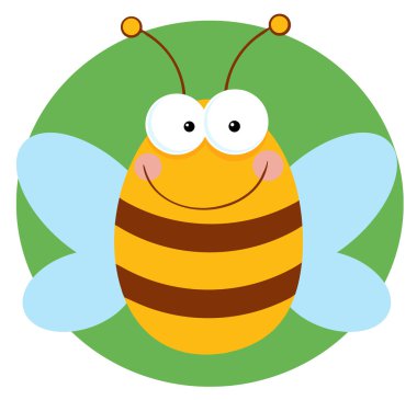 Happy Bee Cartoon Character clipart