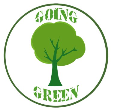 Green Tree Banner clipart