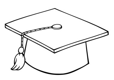 Outlined Graduation Cap clipart