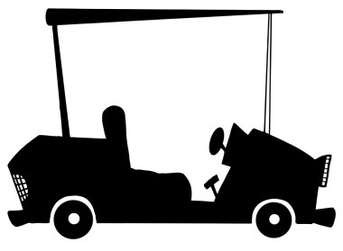 Cartoon Golf Car Silhouette clipart