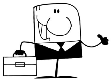Black And White Thumbs Up Businessman