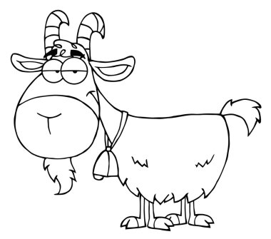 Outlined Gray Goat clipart