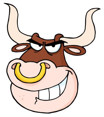 Bull Face With Nose Ring clipart