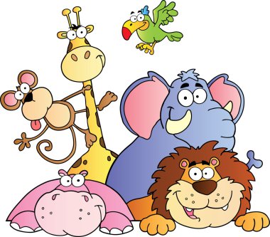 Group Of Zoo Animals